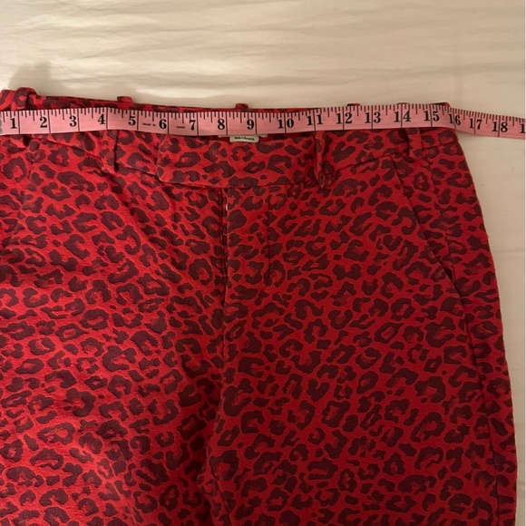 Zadig & Voltaire Black & Red Jacquard Leopard Print Prune Jac Leo Pants 34/XS - Picture 14 of 16